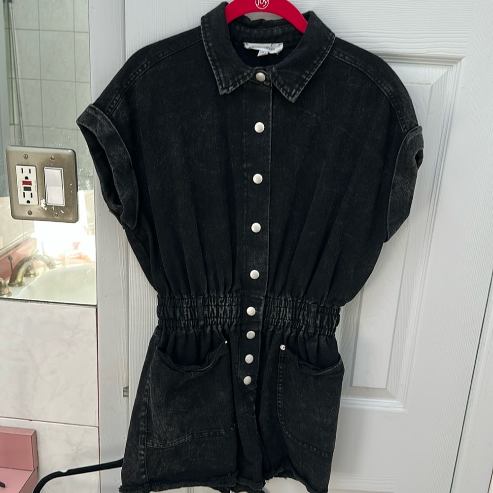 Button Down Denim Romper
